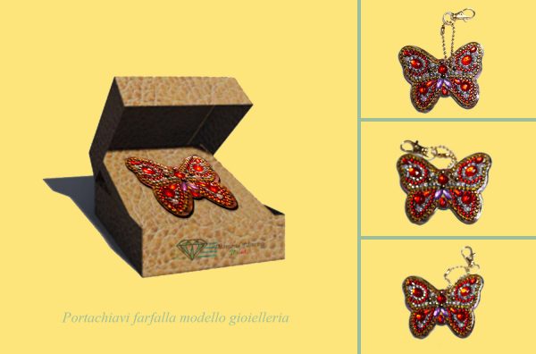 Portachiavi farfalla modello gioielleria per Diamond Painting Italia